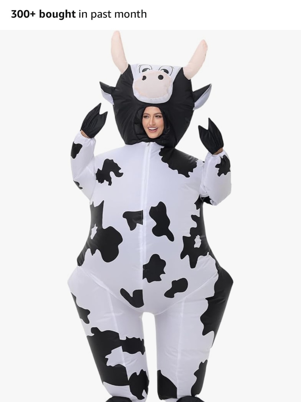 Inflatable Cow Kids Costume - Black & White